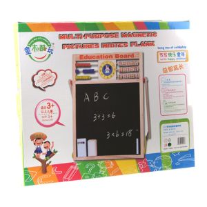 Wooden Educational Toys For Kids Double Sided Wooden Board with Clock magneti Number Letters Words Learning Writing Board #S13226