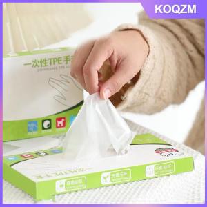 KOQZM 60pcs box Latex Free Gloves TPE Disposable Gloves Transparent Non-Slip Acid Work Safety Food Grade Household Cleaning Gloves
