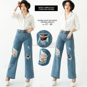 Celana Boyfriend Jeans Terbaru - Celana Kulot Denim Rok Jeans Cutbray Jeans Wanita Terfavorit