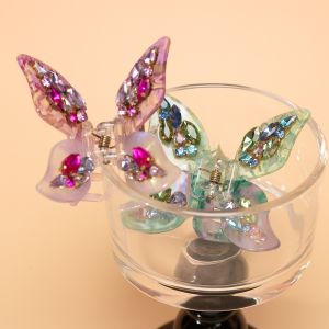 YHJ Rhinestone Bướm Kẹp Tóc Càng Cua Ba Chiều Sang Trọng Kẹp Tóc Càng Cua Phụ Kiện Tóc Cho Nữ Cô Gái2026