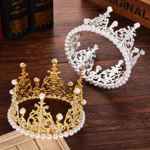 BEIBEI Baby Show Mini Children Hair Ornament Crystal Cake Decoration Cupcake Toppers Tiara Crown