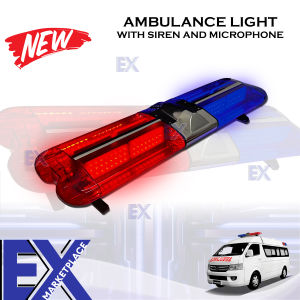 Excellabs Ambulance Blinker LED Light with Siren and Microphone / Ambulance Top Light / Emergency Light / Rescue Light / Police Light