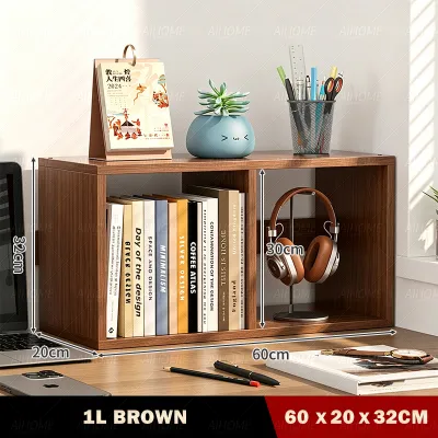 Desktop Bookshelf Storage Rack Freely Combinable Shelf Multi-use Organizer for Living Room Bedroom