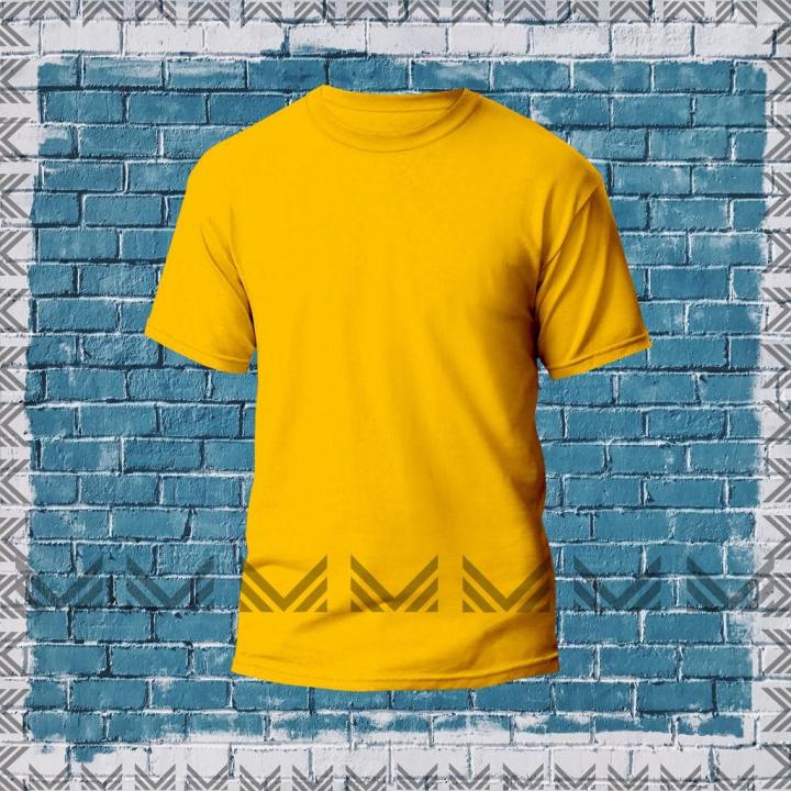 Yellow Soft style Round Neck Adult Plain Blank 