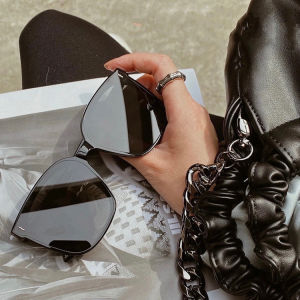 K2 Kacamata Gaya Perempuan Sunglasses Wanita Cewek Lensa Kotak Besar Hitam Square Korean Harajuku Japanese Style COD BAYAR DITEMPAT