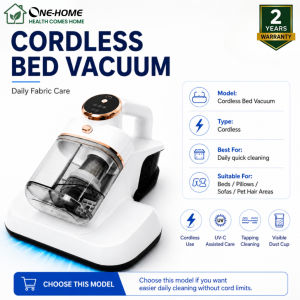 ONE HOME Dust Mite Vacuum Cleaner with UV Light Sterilization Professional Wired High Suction Mattress Bed Mite Removal Deep Cleaning for Sofa Pillows Fabric Surface Long Power Cable Home Mite Killer Allergy Relief Pet Safe New Model