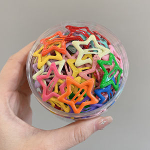 15/40/ Pack Colorful Star Hair Clip Five Point Star Dopamine Small Clip Headwear BB Clip