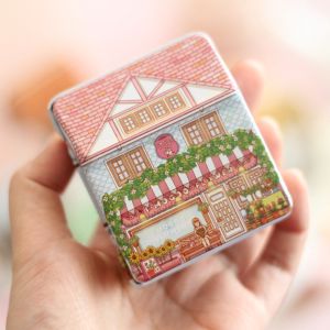 SHIRUI Hình dạng ngôi nhà Hộp đựng đồ Mini loại Hộp thiếc đựng kẹo Đa năng Cổ điển Hộp quà Đám cưới