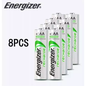 Energizer Rechargeable Battery AA 2450mAh Pack of 4 / 8 Save Money 1000x Recharge Cycles Replace Alkaline Eco Friendly Universal for Remote Flashlight Clock