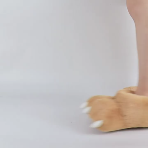 Furry Bear Paw SlippersPlush Animal Feet Paw Slipper Non-Slip House Shoes for Christmas Halloween Women Men Adults