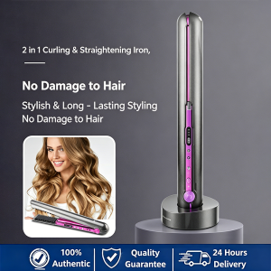 SG(Ready Stock)Portable Hair Curler and Hair Straightener with Automatic Curling Function USB 2-in-1 Cordless Hair Curler Professional Ceramic