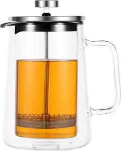 French Press Coffee Maker Small French Press Glass Single Serve Coffee Press Tea Press for loose TeaFrench Press Single Serve French Coffee Press (12 OZ)