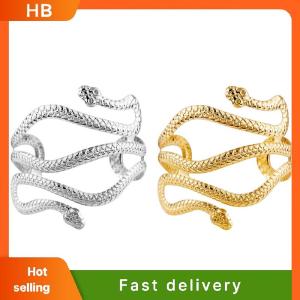 HB Open Snake Upper Arm Bangle Bracelet Adjustable Arm Cuff Bangle Bracelets for Women Fashion Jewelry