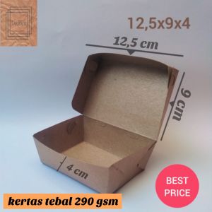 25 PCS LUNCH BOX PAPER UK.125X9X4 KOTAK MAKANAN KRAFT COKLAT