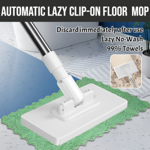 No-Touch Mop Automatic Lazy Clip-On Floor Mop One-Button Disassembly Face Towel Automatic Mop Clip Household Cleaning Tool