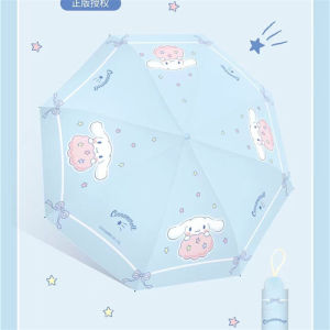Christmas Gift Halloween Hot Sanrio New Folding Umbrella Enlarged Threefold Cartoon Parasol Sun Protection Uv Protection Cinnamoroll Rain Shine Umbrella