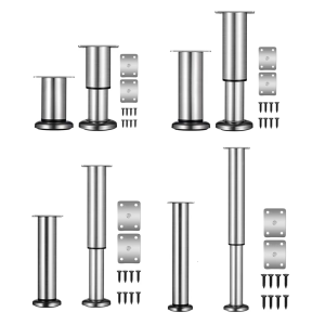 Round Adjustable Furniture Legs 15cm Steel 250kg Load Capacity not Slip Base for Bed Sofa Table