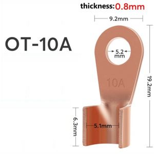 10pcs-Copper Terminal OT-Series Connector Wire Connector Copper Nose Ring Terminal Crimping Ring