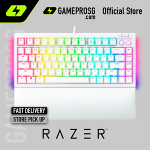 Razer BlackWidow V4 75% Gaming Keyboard — Hot-Swappable - Orange Tactile Switches - White Design