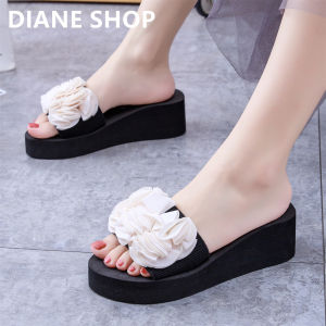 Womens Fashion Sandals Korean Style Floral Design Thick Sole Non-Slip Slip-On Lightweight Waterproof Outdoor Sandals 106523