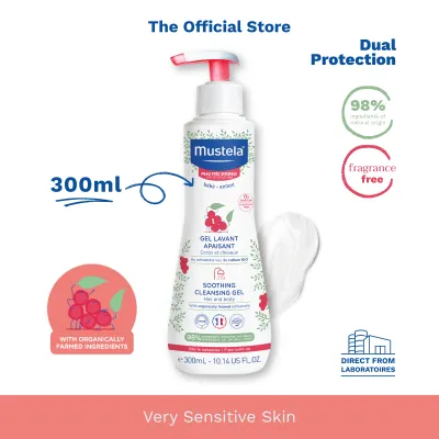Mustela Soothing Cleansing Gel (Fragrance-free) 300ml [Sensitive Skin][Bath Time](exp: 09/2028 & beyond)