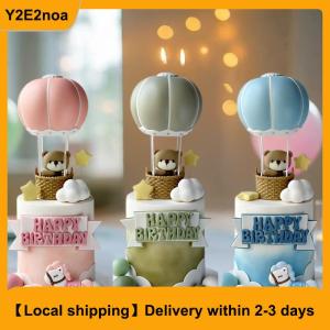 【Local shipping】 Blue Pink Hot Air Balloon Cake Topper Gender Reveal Party Cake Decoration Kids Boy Girls Birthday Party Supplies Baby Shower