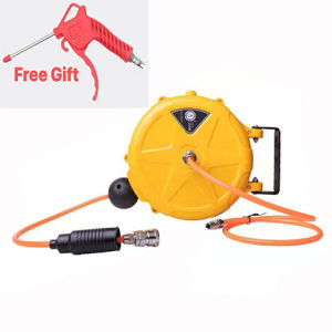 Ready Stock PU Automatic Telescopic PU Air Hose Reel With Gun Pneumatic Tool Air Pipe Winder 5x8x10m/15m/20m