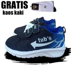 Sepatu Sekolah Anak Laki Laki Warna Hitam Perekat Usia PAUD TK SD SMP 1 2 3 4 5 6 7 8 9 0 Tahun-KIDZTUBS1304