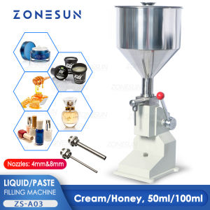 ZONESUN Manual Honey Filling Machine A03 Liquid Paste Oil Cream Bottle Filler Sause Shampoo Lotion Small Packaging