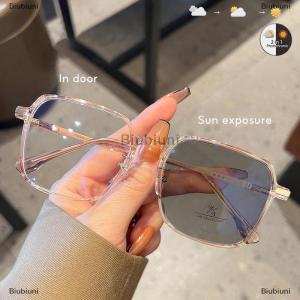 [COD] Biubiuni New photochromic kính chống Blue Kính người đàn ông Phụ Nữ Color Changing Kính mắt chống UV Kính mát vuông rõ ràng khung Eyewear