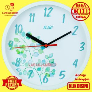 Jam Dinding Quartz Bunga Flower Murah Alari AL6363 Blue Dekorasi Kamar Lucu BestSeller Besar