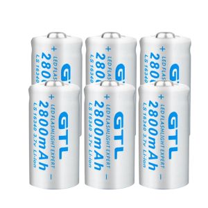 GTL 16340 3.7V 2800mAh Lithium Li-ion Battery CR123A Rechargeable Batteries 3.7V CR123 for Laser pointer Led flashlight