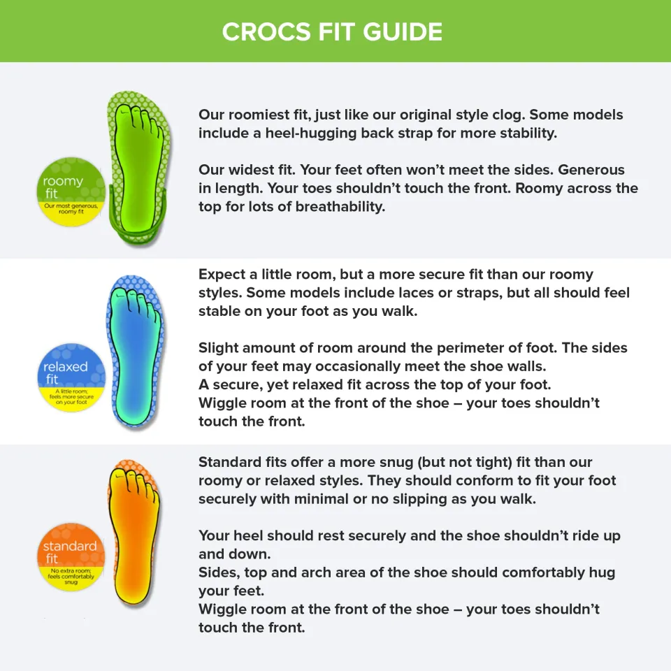 Crocs bayaband size discount chart