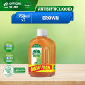 Dettol Antiseptic Brown Liquid (ASL) 750ml x3 Value Pack. 