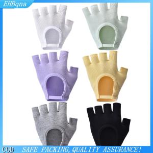 [COD] Women Anti-slip Yoga Gloves Cotton Fitness Half Finger Gloves Breathable Outdoor Cycling Bicycle Pilates Sports Fishing Gloves