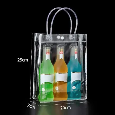 10PCS Gift Bag Pvc Plastic Transparent Bag Large Space Handbags Handiched Bag Hand -Handed Bag Transparent Bag Gift Bag