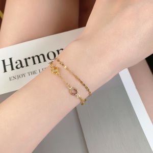 Color zircon bubble diamond double bracelet medieval vintage light luxury high-end niche design hand jewelry