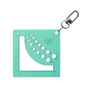 Acrylics Knitting Gauge Ruler with Keychain Clip Knitting Gauge Square Knitting Tool for Yarns Measuring Tool