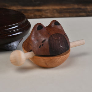 Whale Wooden Fish Knocking Cute Portable Stress Relief Office Wood Carving Meditation Percussion Instrument Solid Wood Ornament Buddhist Toy [ Free Shipping ]