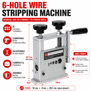 【Upgrade】DEKES Household hand-operated small wire stripping machine waste wire and cable stripping tool