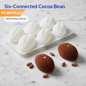 【PCWFKef】 Silicone 6 lỗ Mousse khuôn ca cao Pod hình dạng cho DIY Baking pháp tráng miệng bánh pudding khuôn cho những dịp đặc biệt