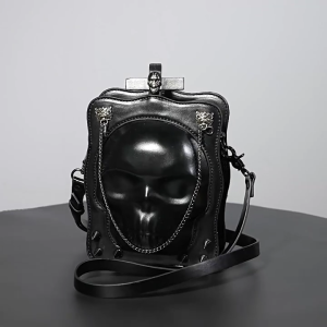 PU Leather Crossbody Bag Gothic Shoulder Bags Satchel Purse Handbag Perfect for Halloween Parties and Nightclubs