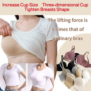 💥New style 💥【push up without steel ring】Small Chest No Steel Ring Comfortable Push-up Bra Thin Section Adjustable Female Bra Small Breasts Gathered to Show Large Without Marks Letters Straps Sports Wind Back Bra New