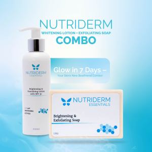 Nutriderm Essentials Whitening Lotion & Exfoliating Soap for Smoother Even-Toned Moisturize Confident Glowing Skin