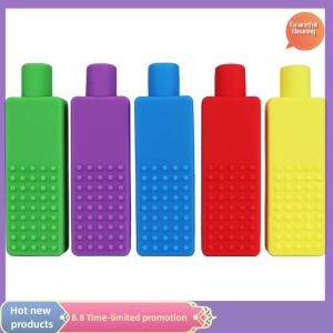 Graceful 1Pcs Chewable Pencil Topper Bite Silicone Teether Pencil Cap Sensory Toy