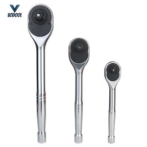 3-Piece Reversible Ratchet Wrench Set 1/4-Inch 3/8-Inch and 1/2-Inch Drive Reversible Ratchets 3.6 Degree Swing for Men Stocking Stuffers Gifts [Vodool Center]