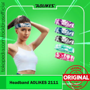 Headband Aolikes 2111 Sweat Head Bandana Ikat Kepala Olahraga Tenis Running Gym Sport Head Band Non Slip Outdoor Pria Wanita