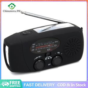 2000mAh Portable Radio Hand Crank Solar USB Charging FM AM WB NOAA Weather Radio Emergency LED Flashlight Torch Power Bank