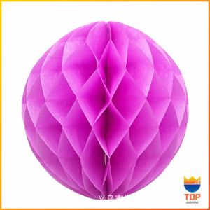 TOP โคม พู่ แขวน กระดาษรังผึ้ง ปอมปอม 25cm party supplies