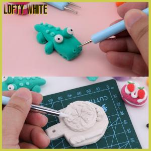 Lofty White 5Pcs set Silicone Clay Sculpting Tools For Brush Modeling Dotting Nail Art Pottery Clays Tool DIY Carving Ceramics Sculpture